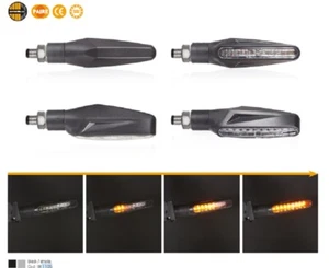 Paar LED Blinker zugelassen Motorrad Chaft Stemer Universal sequentiell - Bild 1 von 3