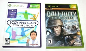 2 XBOX Video Games Body AND Brain Connection + Call of Duty With Case & Manual - Picture 1 of 4