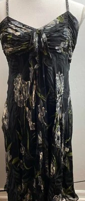 Eva Blue Adjustable Spaghetti Strap Dress Black/White/Gray Girls Size 14 Dressy - Image 1 of 4