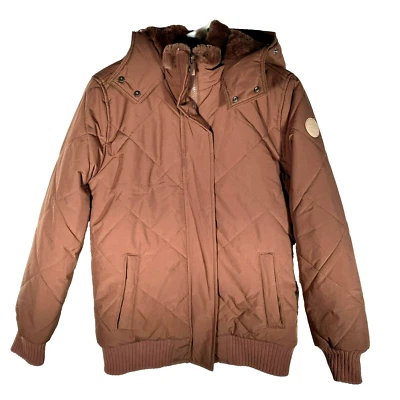 Abercrombie Jacket Unisex Kids 15/16 Brown Hooded Wind & Water-resistant - Image 1 of 4