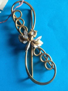 Vintage Grande Boucle de Ceinture Ruban Art Nouveau / Belt Buckle - Picture 1 of 2