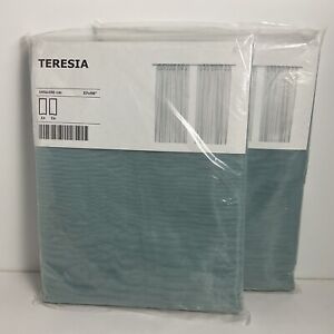 IKEA Teresia 57x98” Sheer Teal Curtains (2 PAIR, 4 PANELS) SEALED 702.620.17