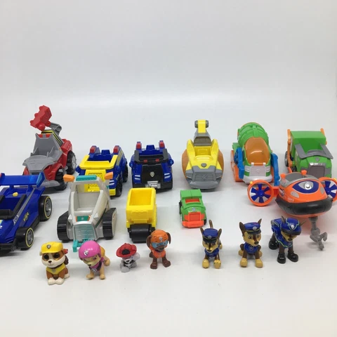 18 Paw Patrol Toy Vehicles & Figures- 2 make sounds- Firetruck is a Rev n Go Cover