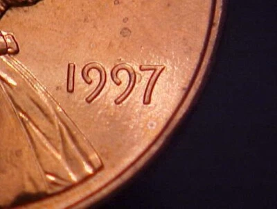 1997-P Lincoln Cent Ch BU - Phantom  "D" Error Collector Coin! -d9232dth - Image 1 of 3
