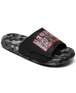 Marvel Slides Sandals Little Boys Swim Shoes 13 1 2 3 Spiderman Avengers NWT NEW - Picture 1 of 7