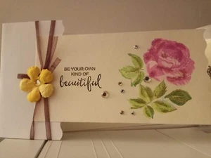 Stitch Shaker Card Anniversary Gem Vellum Layer Stamp Rose Handmade Glitter Bead - Picture 1 of 12