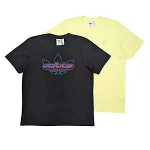 Adidas Trefoil Graphic T-Shirt 2-Pack Men's Size M Black & Yellow 100% Coton - Picture 1 of 13