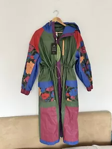 FARM RIO MULTICOLOURED BUCOLIC GARDEN LONG RAINCOAT SIZE S UK 10-12 RRP £255 - Picture 1 of 6