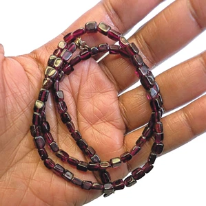 Garnet Bead Necklace with Sterling Silver Toggle Clasp 18" - Picture 1 of 4