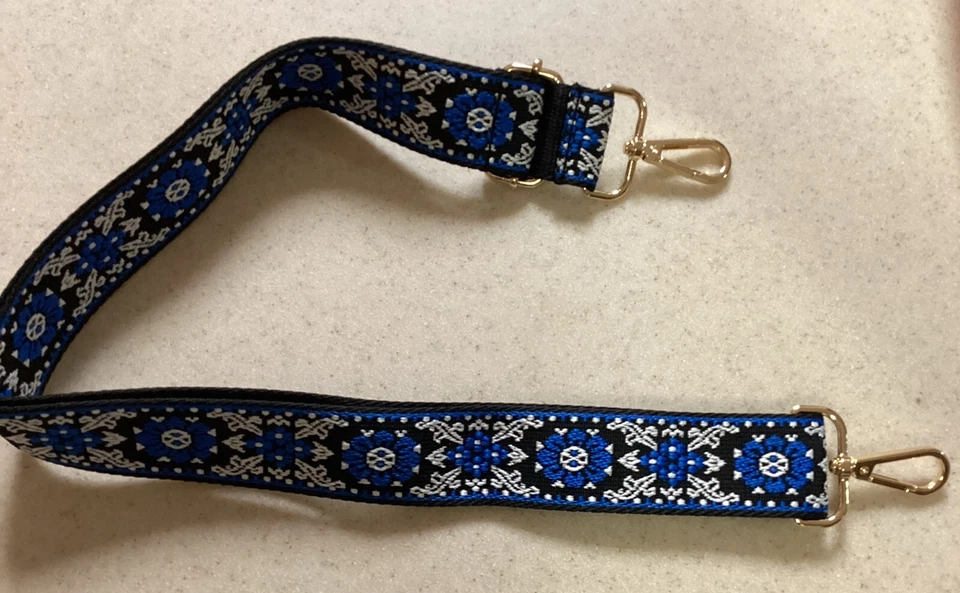 Wide Shoulder Strap Adjustable Replacement For Bags, Purses, Guitars Blue - Image 1 of 3