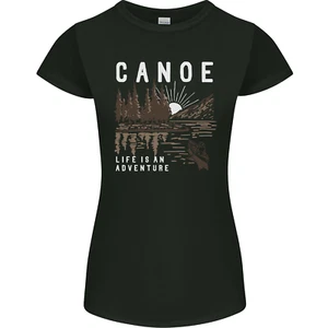 Canoe Adventure Canoeing Kayak Kayaking Womens Petite Cut T-Shirt - Picture 1 of 67