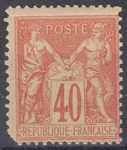 TIMBRE FRANCE SAGE 40c N° 94 NEUF ** GOMME SANS CHARNIERE MAIS DEFECTUEUX - Imagen 1 de 2