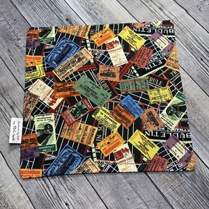 EDC HANK W/MICROFIBER BACK 8” - TICKETS TRAIN FAIR BOAT BUS FERRY HANDKERCHIEF - Picture 1 of 2