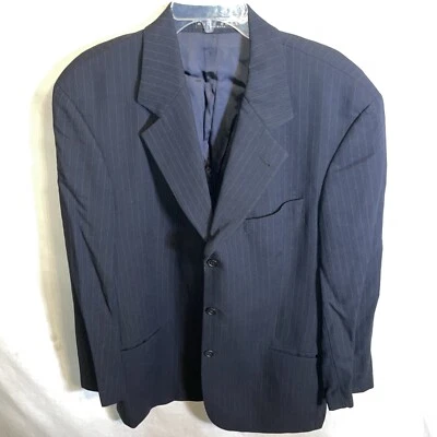 Blazer Vestido Hugo Boss Para Hombre Talla 42L Negro Rayas Negocios Formal Ciudad Foto 1 de 4