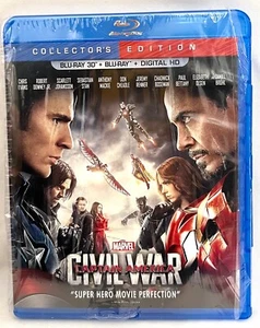 240451 Blu-Ray 3D Marvel CAPTAIN AMERICA CIVIL WAR Disc, box cover art NEW open - Imagen 1 de 2