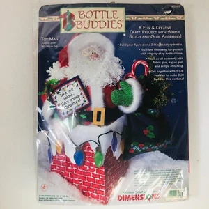 VTG Dimensions "TOY MAN" BOTTLE BUDDY FELT APPLIQUE KIT Santa Christmas #62169 - Picture 1 of 7