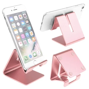Universal Aluminum Mobile Phone Desk Stand Holder Mount for iPad iPhone Samsung - Picture 1 of 7