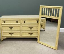 VINTAGE CHINOISERIE SIDEBOARD DRAWERS WiTH FAUX BAMBOO MIRROR