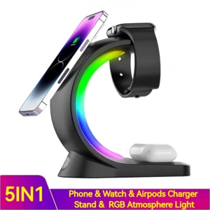Caricabatterie wireless magnetico 4 in 1 per iPhone, AirPods, Orologio - Foto 1 di 9