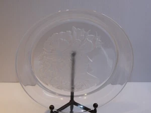 Stunning Art Glass Crystal Dish w Art Nouveau Woman Frosted Image - Picture 1 of 5