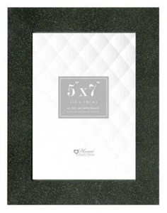 7" x 5" Foto Bilderrahmen Elegant Ausgefallen Schwarz Glitzer Design Wohndeko Büro - Bild 1 von 2