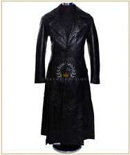 Men's Dracula Black (SR2005) Smart Full-Length Lambskin Leather Long Blazer Coat