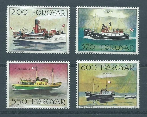 FAROE ISLANDS (FOROYAR) - 1992 MNH SET - TRANSPORT VIA SHIPS BOAT Cover