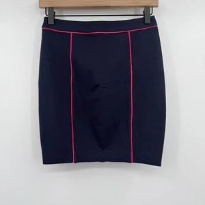 Falda Club Monaco Mujer 00 NUEVA Azul Lápiz Mini Rosa Borde Elastizada Oficina Deportiva - Imagen 1 de 8