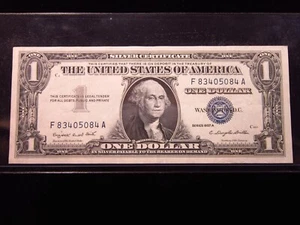 USA $1 1957 A F83405084A # SILVER Certificate Dollar BLUE Seal Money America - Picture 1 of 3