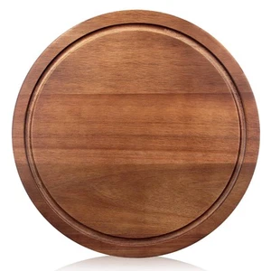 Round Acacia Wood Cutting Boards for Kitchen Meat Small Wooden Charcuterie Bo... - Picture 1 of 7