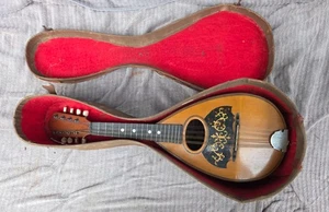 Antique Antonio Grauso Bowl-Back Mandolin w/ Coffin Case - for Repair - Picture 1 of 24