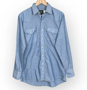 Vintage Saddle King Western Americana Pearl Snap Shirt Mens M USA Rodeo 70s 80s - Picture 1 of 8