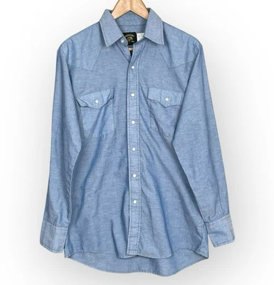 Vintage Saddle King Western Americana Pearl Snap Shirt Mens M USA Rodeo 70s 80s - Image 1 of 4