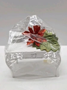 Vintage Miniature Dollhouse Furniture White Wire Wicker Desk - Bild 1 von 4