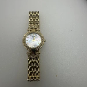 ESQ Esquire by Movado Uhr Damen goldfarbene Kristalllünette läuft gut elegant - Bild 1 von 11