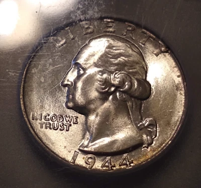 1944 washington quarter icg ms66 gem brilliant uncirculated silver coin - Image 1 of 4