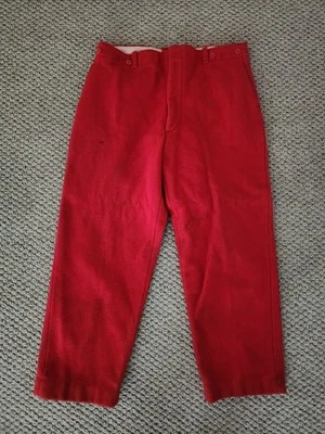 Pantalones de lana Chippewa Mill vintage rojo brillante talla 34x26 Foto 1 de 3
