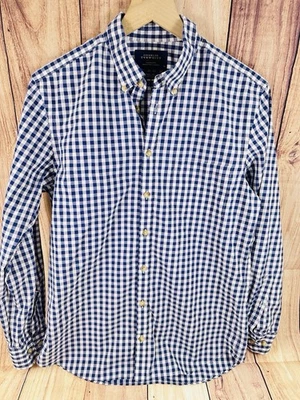 Camisa Charles Tyrwhitt Para Hombres AZUL Cuadros Abotonada Manga Larga MED Extra Delgada Foto 1 de 4