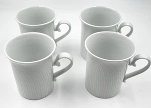 LOTE de 4 tazas de café Dansk Fransk Blanc de 4" de alto remolino hechas en Portugal - Imagen 1 de 5