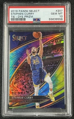 Stephen Curry PSA 10 2019-20 PANINI SELECT #207 TIE-DYE PRIZM COURTSIDE/25 Foto 1 de 2