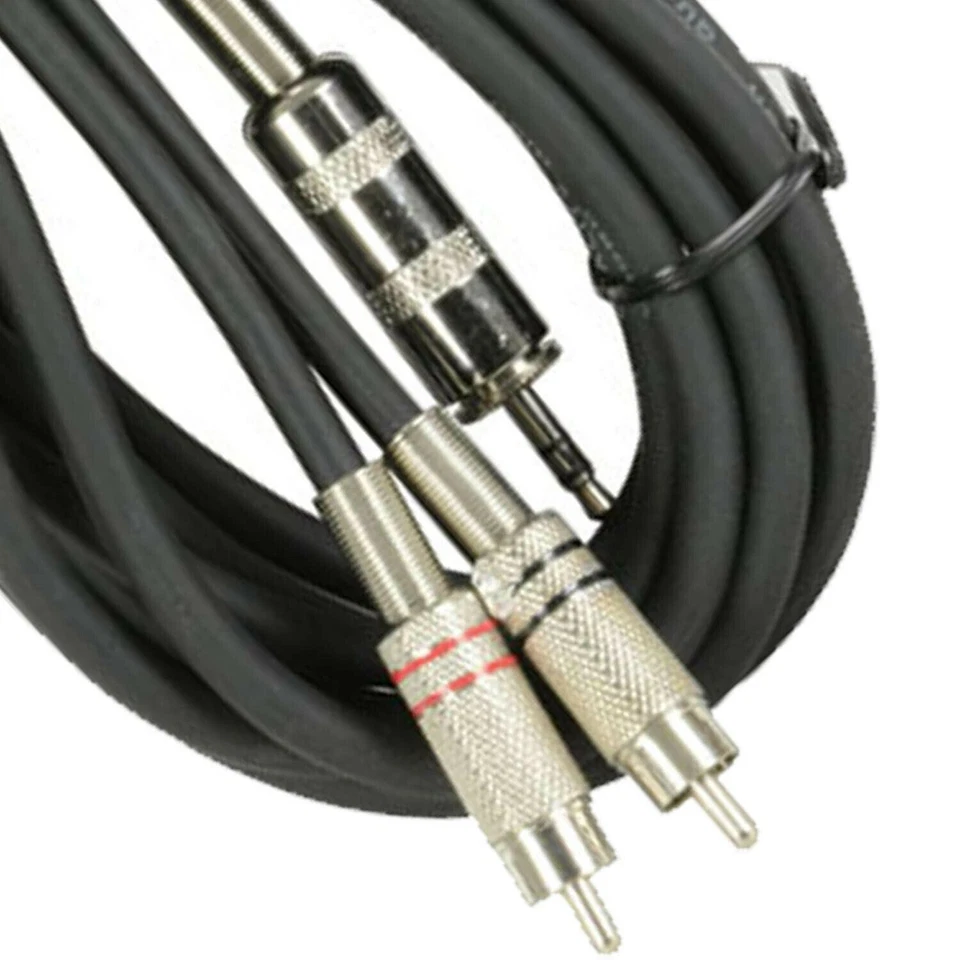 CITRONIC High Quality Classic 3.5mm TRS Jack to 2 x RCA Phono Leads 1.5m