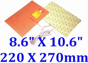 8.6" X 10.6" 220 X 270mm con Termistor Impresora 3D Calefacción Cama Silicona Calentador - Imagen 1 de 12