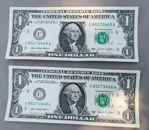 Dollari consecutivi 2021, no rep. Numeri C 85173469 A,senza pieghe senza errore pieghe - Foto 1 di 7