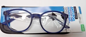 Foster Grant Navy Joey Reading Glasses+1.50 Anti Fog Blue Light Blocking Case - Picture 1 of 9