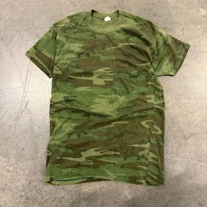 Vintage 80s 5050 Camo Blank Pocket T Shirt Size L - Picture 1 of 7