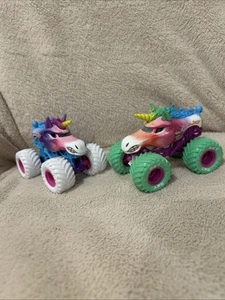 2 Spin Master Monster Jam Sparkle Smash Trucks Nitro Neon 1:64 - Picture 1 of 9