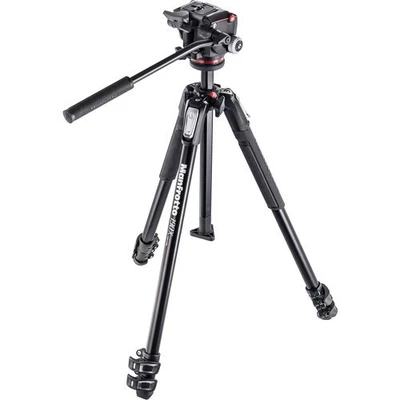 Manfrotto 190X3 Three Section Tripod with MHXPRO-2W Fluid Head - Image 1 of 4