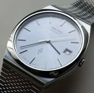 Seiko Old Quartz 4122-8000 Watch Gray Dial 19mm Band Retro Used - Picture 1 of 5