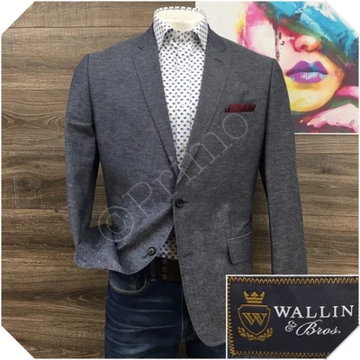 WALLIN BROS Hombres Blazer Abrigo Deportivo Chaqueta Informal Talla 46R Lino Algodón Traje Foto 1 de 4