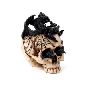 Gruesome Skull with Crawling Bats Head Decoration - Picture 1 of 8